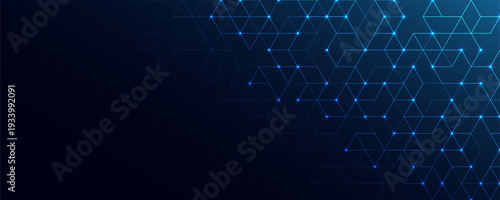 Abstract technology background with a geometric pattern of hexagon shapes. Graphic design element