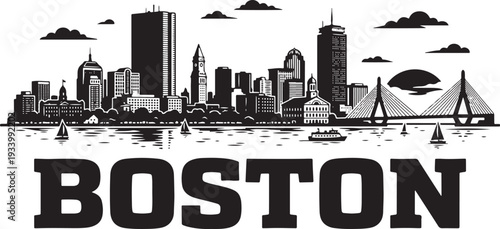 Vibrant Boston cityscape with iconic skyline and waterfront