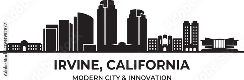 Modern Irvine California cityscape with innovative skyline