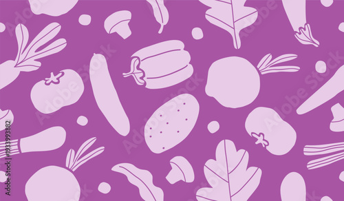 Cute mix vegetables pattern background vector design