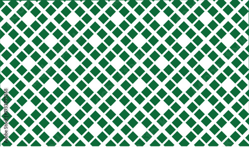 Abstract dark green and white seamless pattern featuring small diamond shapes arranged in a repeating grid creating a rich geometric wallpaper or fabric print design