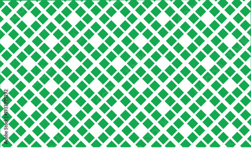 Abstract green and white seamless pattern featuring small diamond shapes arranged in a repeating grid creating a fresh geometric wallpaper or fabric print design