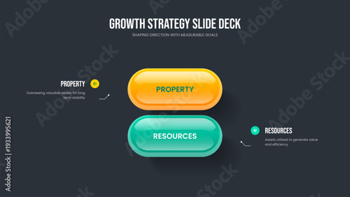 Digital Planning 2 Step Infographic Slide Layout. Service Introduction Frame Template Vector Illustration. Corporate Overview Two Option Diagram Presentation Design.