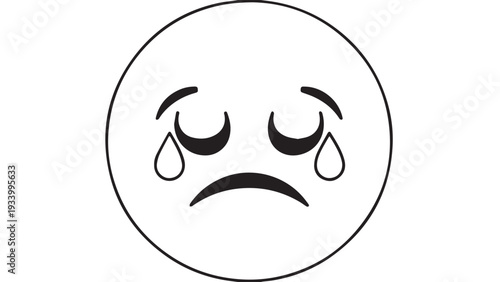 Crying emoji face expressing sadness and emotional distress.