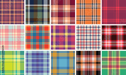 Festive tartan pattern collection for New Year branding. The pack unifies packaging, marketing, and visuals. Vector consistency ensures harmony.
