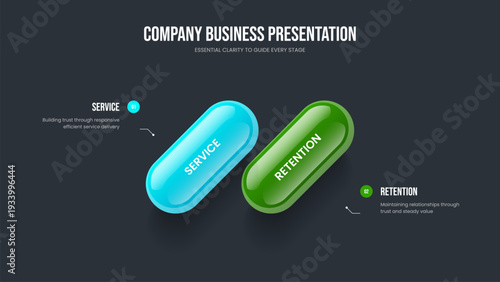 Professional Report Two Option Infographic Presentation Layout. Digital Innovation Slideshow Design Vector Illustration. Project Forecast 2 Element Diagram Slide Template.