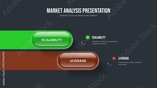 Advertising Strategy Two Element Diagram Frame Design. Corporate Forecast Slideshow Layout Vector Illustration. Sales Profile 2 Option Infographic Presentation Template.
