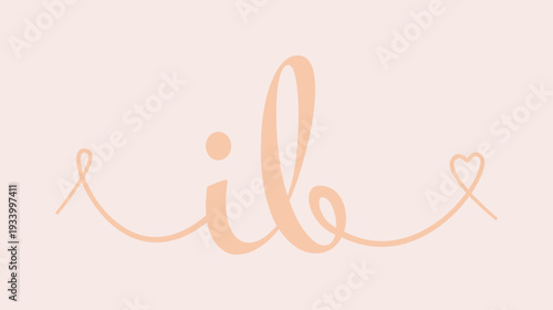 IB initial wedding monogram calligraphy vector illustration. Hand drawn lettering i and b love logo design for valentines day poster, greeting card
