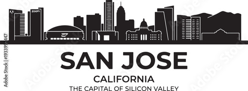 San Jose California city skyline with Silicon Valley tech hub