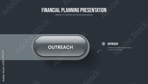 Business Development 1 Element Diagram Frame Template. Enterprise Visualization One Step Infographic Slideshow Design. Professional Insight Slide Layout Vector Illustration.