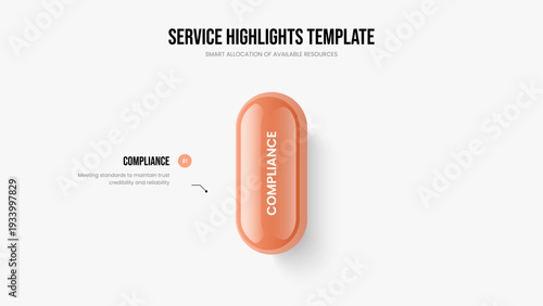Professional Introduction 1 Element Infographic Slide Design. Visual Briefing Frame Layout Vector Illustration. Marketing Planning One Option Diagram Presentation Template.