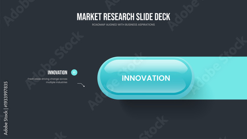 Modern Briefing Presentation Template Vector Illustration. Advertising Launch One Option Infographic Slideshow Design. Professional Solution 1 Step Diagram Slide Layout.