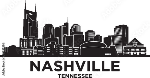 Nashville Tennessee city skyline silhouette design