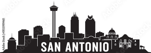 San Antonio city skyline with iconic tower and buildings