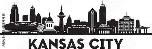 Kansas City skyline with iconic landmarks and modern architecture