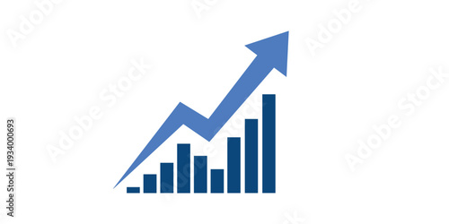 Graphic depicting upward trend and growth in financial or business metrics Vector