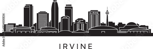 Modern Irvine cityscape skyline with sleek skyscrapers