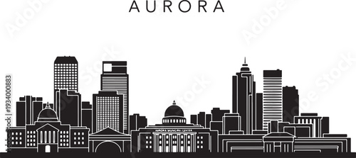 Aurora city skyline with modern and classical architecture