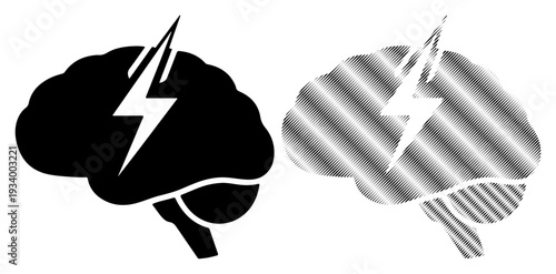 Brainstorming and creative idea generation with lightning bolt symbol