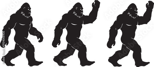 Bigfoot silhouette walking mysterious legendary creature in motion sasquatch footage