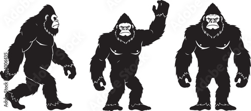Bigfoot sightings mysterious sasquatch in various poses cryptid legends come alive