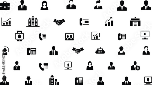 Business and technology icon set vector illustration collection