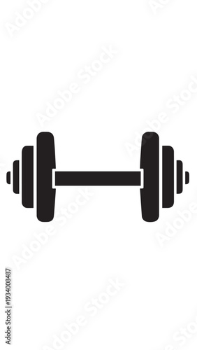 Minimalist black barbell icon representing weightlifting and fitness activity.