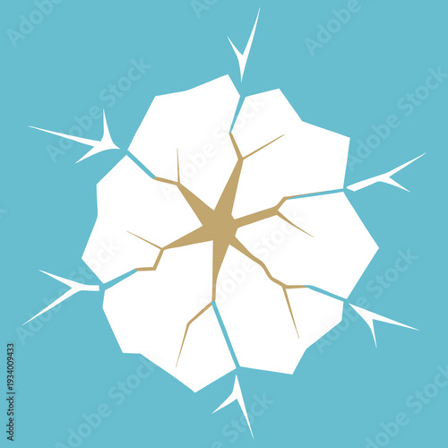 Cracked porcelain fine  delicate cracks spreading. 