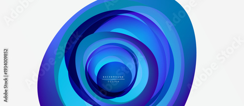 Abstract blue layers create swirling vortex. Modern design element, suitable background for various projects. Minimalist aesthetic, clean presentation.