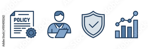 Workflow policy and security shield icons - Suitable for SaaS apps.