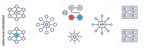 Cloud infrastructure and load balancing icons – Perfect for system architecture, network security, or cloud hosting promotions.