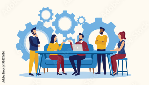 Creative workforce illustration for modern business concepts.