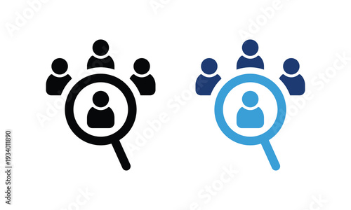 Recruitment Candidate Search Vector Icon Design