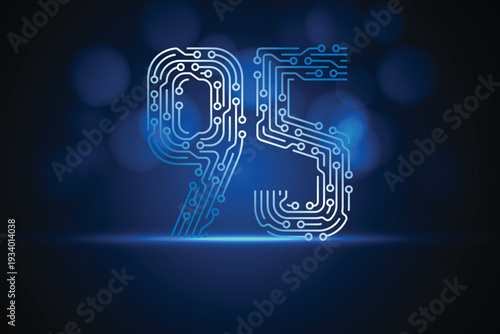 95 digital number forming circuit board lines
