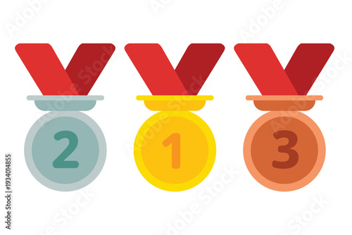 first, seccond and third medal