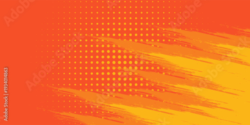 Dots halftone yellow and dark blue color pattern gradient grunge texture background.