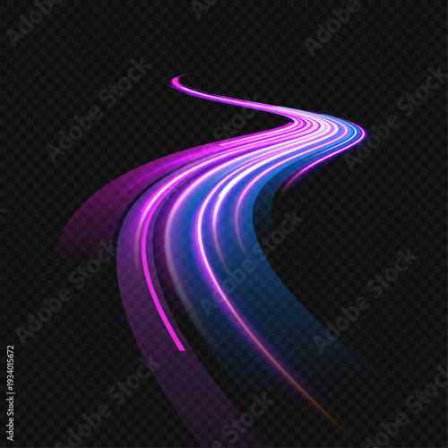 Abstract starry sky with meteor streaks and glowing trails. Cosmic motion creates depth and galactic atmosphere. High quality vector illustration in transparent PNG style.