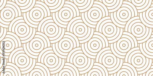 Seamless brown pattern circles line fabric curl transparent design. minimal overlapping pattern with waves pattern with waves white geometric retro background.
