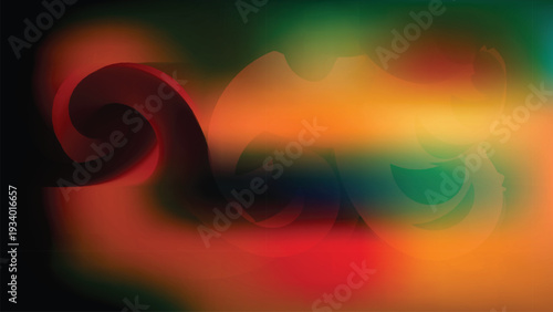 Abstract red energy wave with fiery patterns and bright spirals