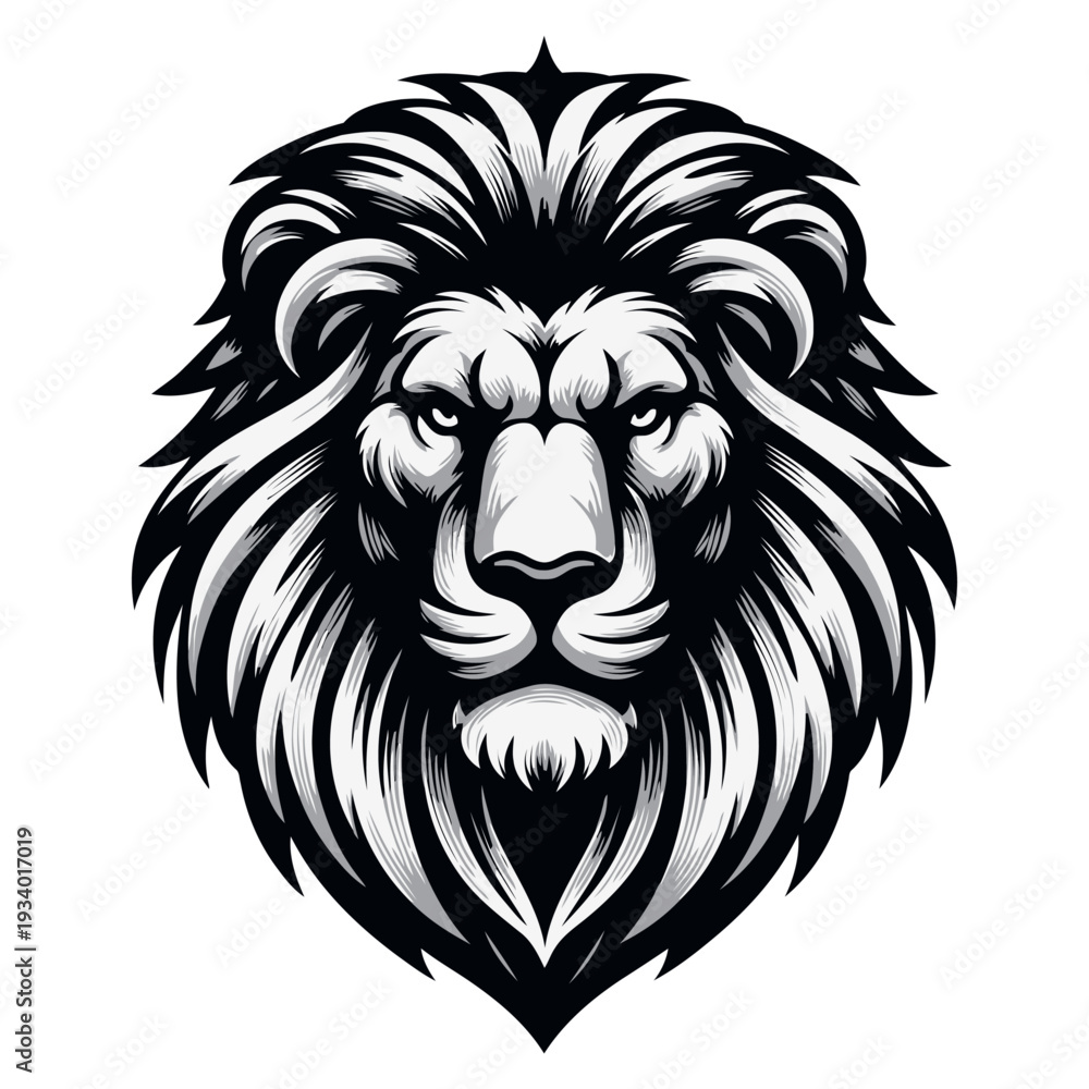 Fototapeta premium Lion head vector and illustration.