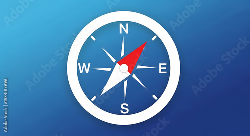 Free Download Compass navigation tool with red needle on blue gradient background - GFXLoad