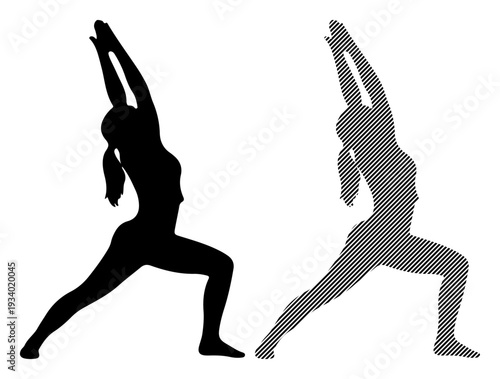 Woman practicing yoga in warrior pose, demonstrating strength and balance.