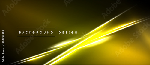 Dark backdrop features bright yellow streaks. Modern design elements create dynamic visual effect. Text reads background design.