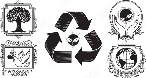 Eco Friendly Symbols for Conservation and Sustainability Movement