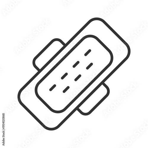 Feminine hygiene pad icon in line design. sanitary pad women hygiene protection menstrual care on white background vector. Feminine hygiene pad editable stroke icon