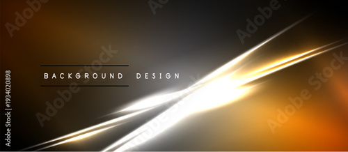 Abstract background features bright diagonal lines, orange hues, dark shadows. Modern design element for digital projects.