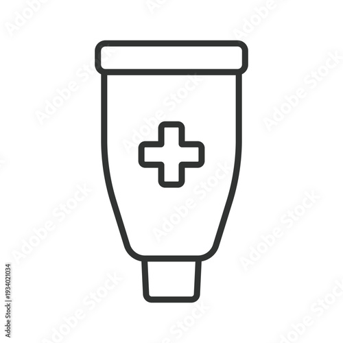 Antiseptic cream tube icon in line design. antiseptic medical hygiene care protection treatment health on white background vector. Antiseptic editable stroke icon