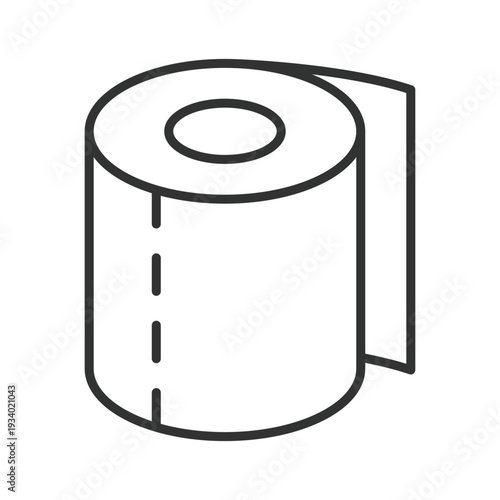 Toilet paper roll icon in line design. toilet paper hygiene bathroom sanitation clean household on white background vector. Toilet paper editable stroke icon