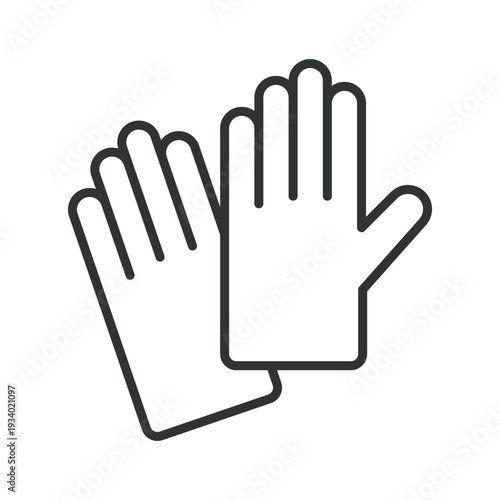 Protective gloves icon in line design. gloves hygiene safety protection medical clean care on white background vector. Protective gloves editable stroke icon