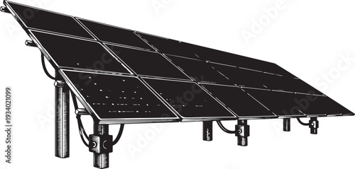 Solar panel installation on adjustable metal mounting rack system